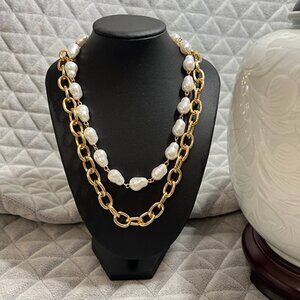 Nordstrom’s Faux Pearl & Chain Tiered Layered Necklace